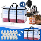 TAILI Extra Large Moving Bags, 8 Pack Clear Heavy Duty Totes For Storage with Visible Window, Wrap Around Handles, Storage Bags for Space Saving, Alternative to Moving Boxes