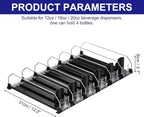 uxcell 6pcs Soda Can Organizer for Refrigerator, Self-Pushing Drink Organizer for Fridge, Width Adjustable Drink Dispenser Beverage Pusher For Pantry Vending Machine, Black