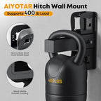 Wall Mount Hitch Receiver 2 Inch, 400LB Trailer Hitch Wall Mount Storage, Bike Rack Hitch Wall Mount Vertical, Wall Mounted Trailer Hitch Receiver Rack Stash for Bicycle Ski Cargo Storage Organizer