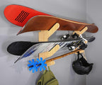 Grassracks Bamboo Ski Rack - Garage or Indoor Ski Display Rack Hallsteiner Series Indoor Horizontal Ski Wall Mount (1 or 2 Pairs of Skis, Bamboo)