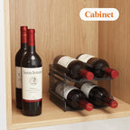 Lifewit Plastic Stackable Wine Rack for refrigerator, Cabinet, Countertop,Wine Bottle Holder, Water Bottle Organizer for Fridge, Pantry, Black, Hold 8 Bottles