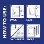 Hefty Shrink-Pak Vacuum Storage Bags – For Clothes, Pillows, Towels, Blankets & More – Space Saver Vacuum Suction Sealer Bags for Home or Travel – 4 Jumbo Cubes, 43.5 x 34 x 18 Inches
