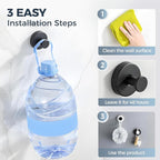 Suction Cup Hooks for Wreaths on Glass, 2025 New No Drill Suction Cup Hooks for Shower, Wreath Hanger Holder for Front Door, Upgraded Towel Hooks for Window Bathroom Mirrors (2, Black)