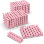 Pink Clothes Pins Wooden 100 Pack, Colored Clothespins for Craft Art Baby Shower Classroom 2.9 Inch