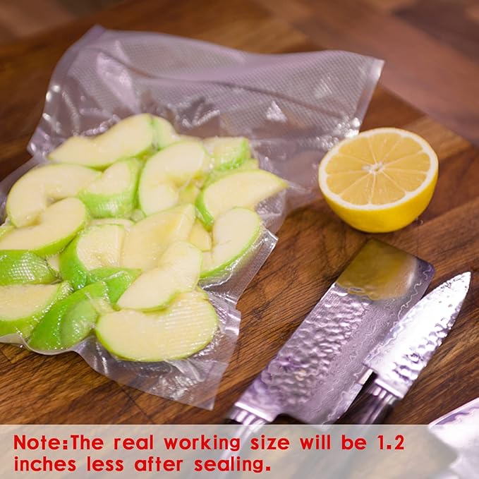 Vacuum Sealer Bags Heavy Duty Pre-Cut Design Commercial Grade Food Sealable 6x8 inch 100pcs for Heat Seal Food Storage, Smell Proof Bags Boilsafe to 280°F Freezable