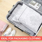 Kimmama Laundry Mesh Wash Bags, Lingerie Bags for Washing Delicates, Mesh Laundry Bags for Washing Machine, White Net, Grey Zipper, 2XL & 2L