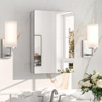 Keonjinn 16 x 24 Inch Medicine Cabinet, Bathroom Medicine Cabinet with Mirror, Lightweight Aluminum Structure, Assembly Required, in Wall or Wall Mount, Adjustable Shelves, Tempered Glass