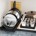FLSEPAMB Pots and Pans Organizer for under Cabinet 2 Pack 10-Tier Pot Pull Out Cabinet Organizer Sliding Pot, Cabinet Pull Out Shelves with Two Types of Shelves for Pots, Lids, Bottles and Pans