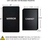 Matt Black Rectangle Recessed Bathroom Medicine Cabinet with Mirror Stainless Steel Metal Framed Rounded Rectangular Bathroom Cabinet with Mirror 24x36''