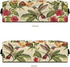 Small Toilet Paper Storage Bin Rectangular Multi-purpose Storage Baskets With Handles Portable Organizer for Home Office Bathroom Decorations, Retro Hummingbird Hibiscus flower