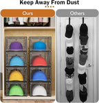 YKLSLH Hat Organizer Box, 6 Boxes for 40 Pack Hats, Upgrade Harder Solid Plastic Hat Organizer for Baseball Caps, Clear Hat Storage with Magnetic Door, Hat Rack Holder Case, White
