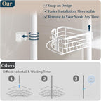 Consumest Shower Caddy Tension Pole - Adjustable Corner Shower Organizer with Soap Holder, Bath Shelves for Bathroom Storage, 27.6-108.3 inch, White