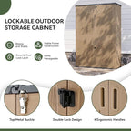 Aoxun Outdoor Storage Shed with Floor, 64 Cu.Ft Large Outdoor Storage Cabinet, Waterproof Vertical Resin Shed for Garden Tools, Pool Equipment, Brown