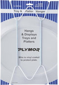 Plymor White Vinyl Finish Wall Mountable Tray and Platter Hanger, 14.25" H x 6.5" W x 0.875" D (for Trays or Platters 16" - 30")