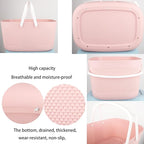 Shower Caddy Basket, Portable Large Capacity Thickened Plastic Organizer Storage Tote with Handles Drainage Toiletry Bag Bin for Bathroom, College Dorm Room Essentials, Kitchen, Camp, Gym, Pink