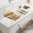 Kitchen Desk Drawer Organizers Storage for Office, Small Acrylic Vanity Trays Makeup Organizer for Drawer Bathroom Plastic Make up Organizers 25 Pcs Clear Champagne