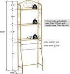 HOME BI Over The Toilet Storage Shelf, 3-Tier Over Toilet Bathroom Organizer Rack, Freestanding Space Saver Toilet Stands with Hooks, Gold