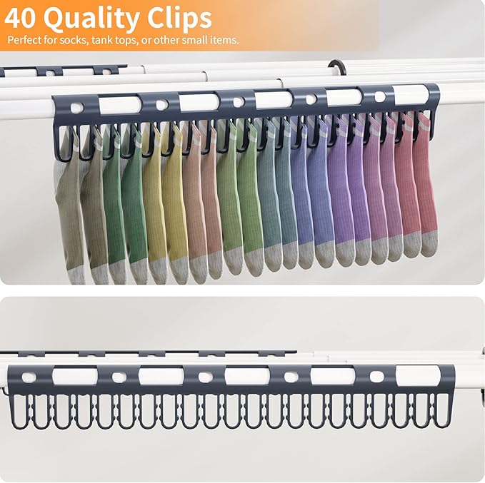 Foldable Drying Rack Clothing, Clothes Drying Rack Collapsible Indoor, Dryers for Laundry - 40" x 28.8" x 14.2", Space Saving Indoor&Outdoor, White-1pack