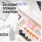 HOUSE DAY Desk Drawer Organizer Bins 8 PCS, 9*3*2" Clear Drawer Organizers with Silicone Pads, Vanity Organizers and Storage, Non Slip Plastic Drawer Organizer for Makeup, Bathroom, Kitchen, Office