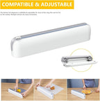 Aluminum Foil & Plastic Wrap Dispenser with Cutter - Easy One-Hand Operation, Space-Saving Kitchen Organizer for Worktops & Cabinets, Magnetic Cling Film Dispenser - Fits 12" Rolls, Gray