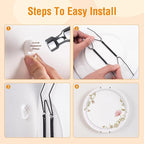 Bilillo Plate Hangers for The Wall, Suitable for 16''-20'' Decorative Plate,Invisible Heavy Duty Wire Plate Holder with Wall Hooks, Plate Hangers for Displaying Plates, Platter, Dish (Black)