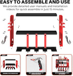 Power Tool Organizer Wall Mount - 120Lbs Load 3 Layers Storage Rack 4 Drill Holders for Drills Cordless Heavy Duty lron Garage Tool Organizer Storage - Workshop Shed Pegboard Basement, Gifts for Men