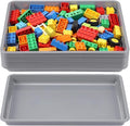 Maitys 15 Pcs Flat Plastic Trays 16.1 x 11.8'' Sensory Storage Paper Tray Stackable Classroom Bins for Office Home Organizer Crafts Supplies(Gray)