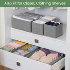 Criusia Drawer Organizer Clothes, 24 Pack Underwear Drawer Organizers, Foldable Closet Organizers and Storage Dresser Drawer Dividers Clothing Organizer for Clothes, Socks, Scarves, Bra, Ties (Grey)