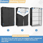 Wire Rack Covers,Heavy Duty 600D Dustproof Waterproof Storage Rack Covers for Metal Shelves,Storage Shelf Cover with Zipper for Wire Shlef,36''W x 16''D x 72''H,Black