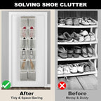 Over the Door 12 Pocket Hanging Shoe Organizer, Gray