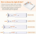 Lifewit 5 Pack 4" High Drawer Dividers 28-43.5cm/11-17" Adjustable Drawer Organizer for Clothes/Utensils, Expandable Drawer Separator in Dresser/Kitchen/Bedroom/Office Organization & Storage White