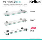 Kraus Ventus Bathroom Shelf, Matte Black Finish, KEA-17745MB