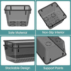 WOWBOX 13 PCS Plastic Drawer Organizer Set, Desk Drawer Divider Organizers and Storage Bins for Makeup, Jewelry, Gadgets for Kitchen, Bedroom, Bathroom, Office, Black