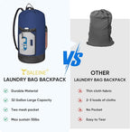 BALEINE 2PK 150L Laundry Bag Backpack, 900D Oxford Fabric Large Travel Laundry Bags with Shoulder Straps and 2 Mesh Pockets for College Dorm, Apartment, Laundromat (Navy, 150L)