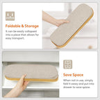 Lifewit Toilet Paper Storage Holder for 9 to 12 Rolls, Free Standing Toilet Paper Basket Stand with Bamboo Lid, Collapsible Fabric Bathroom Organizer Box for Mega Rolls, 23L, Large, White, Beige