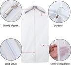 Garment Bags 12 Pack, 24 x 40 Hanging Clothes Storage Bags, Translucent PEVA Garment Covers with Full Zipper for Suits and Dresses
