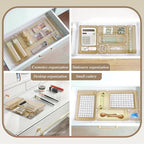 Kitchen Desk Drawer Organizers Storage for Office, Small Acrylic Vanity Trays Makeup Organizer for Drawer Bathroom Plastic Make up Organizers 25 Pcs Clear Champagne