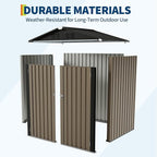 6X4 FT Outdoor Storage Shed, Galvanized Steel Outdoor Storage Shed, 130 Cu Ft Weather Resistant Garden Tool Sheds with Door & Sloped Roof, Multi-Use Shed for Bikes, Ladders