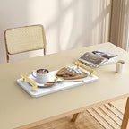 Guest Towel Holder Tray for Bathroom,Marble Slab with Handles -Napkin Holder for Kitchen - Bathroom Tray (Gold,Small)