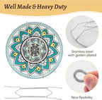 2 Pack Plate Hangers for Wall, Suitable for 6-8 inch Art Plate, Stainless Steel Invisible Heavy-Duty Wire Plate Holder with Wall Hooks, Display Hanger for Decorative Plates/Dishes/Platters(Silver)