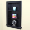 Fox Hollow Furnishings 14x24 Aiden Recessed Wall Niche Medicine Cabinet Replacement, in The Wall Bathroom Cabinet Insert Shelf/Shelves, Made in North America, Real Wood, NO MDF, Beadboard, Black