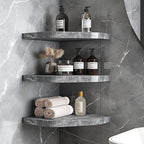 9'' x 9'' x 0.75 Thickness Premium Marble Corner Shelves for Bathroom Wall (Bianco Carrara)