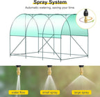 Greenhouse, 10’x7’x7’ Upgraded Walk-in Greenhouse with Spraying System, Heavy Duty Tunnel Green House with 6 Ventilated Mesh Windows & Zippered Roll-up Door, Large Plant Garden Hot House Outdoor