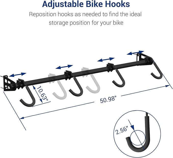 FLEXIMOUNTS 4 Bike Storage Rack, Heavy Duty Wall Mount Hanger for Home & Garage, Holds Up to 200lbs