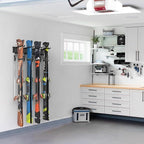 WALMANN Garage Storage Organization Wall Ski Rack 8 Pairs of Skis Mount Ski Hanger for Garage Snowboard Wall Rack Holds Up to 400 lbs