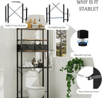homyfort Over The Toilet Storage Cabinet, 4-Tier Bathroom Shelves Over Toilet, Easy Installation with Drain Basket, X Shape Side Guardrail, Freestanding Toilet Rack for Balcony, Laundry