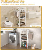 Free Standing Towel Racks for Bathroom with 3 Rotating Bars, 3-Tier Floor Towels Holder Stand with Detachable Dividers, Pool Towel Storage Organizer with 8 S-Hooks for Home, Poolside, White