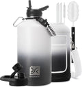 1 Gallon Insulated Water Bottle | Upgraded Thickened Stainless Steel Metal Portable Sports Large Water Jug for Gym and Hiking with Carrier Bag, Handle Strap | BPA-Free 128 oz