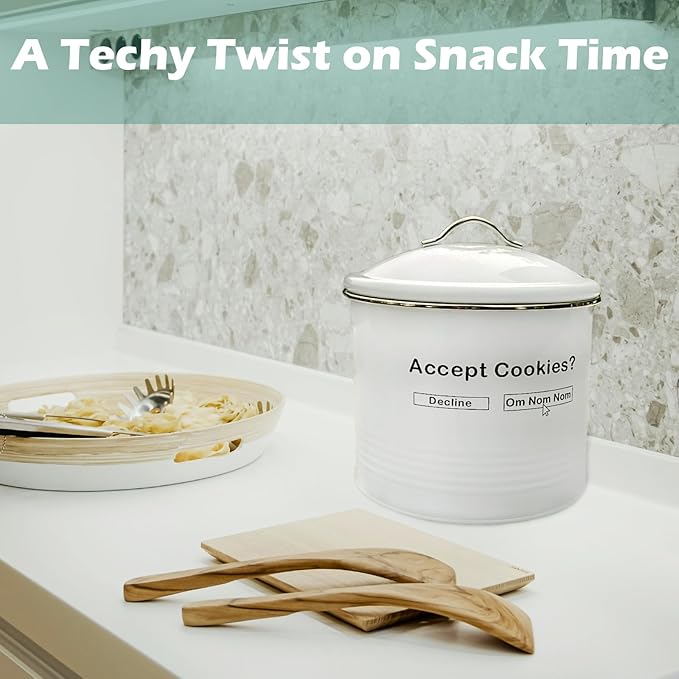 Unique Cookie Jars with Lids Airtight, Cute COOKIE TINS with Lids, Vintage Cookie Jars for Kitchen Counter Decorative, Large Cookie Jar Funny & Creative Cookie Container
