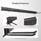 Garage Organzier Wall Mount, 48 Inch Garden Tool Organizer, 16PCS Heavy Duty Garage Storage Organization, Adjustable Tool Storage Rack Hooks, Yard Shed Tool Organizer Hold Max 450 lbs